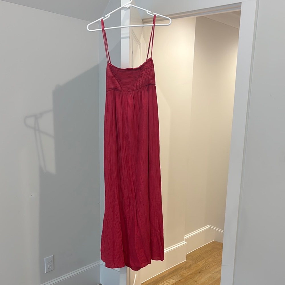 Red Summer Maxi Dress with Open Back